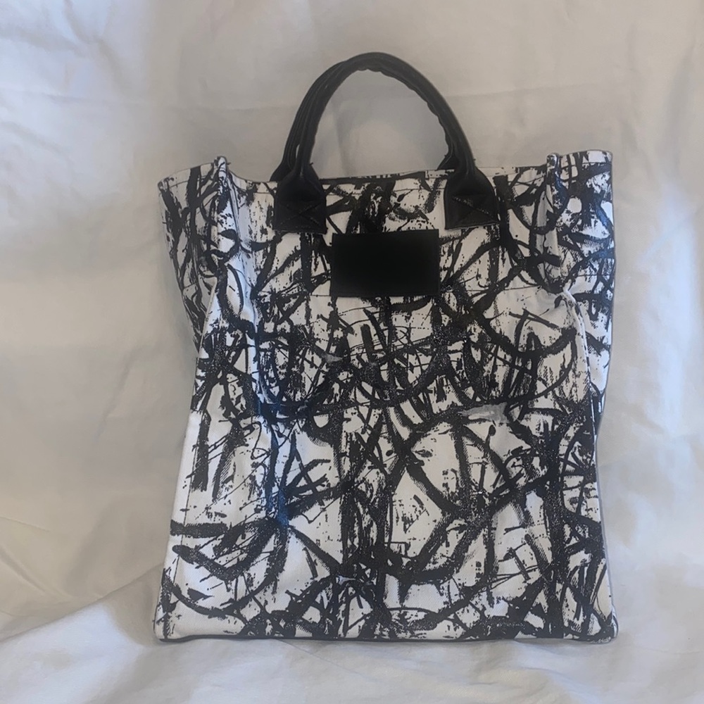 Proenza Schouler Black and White Scribble Print Tote